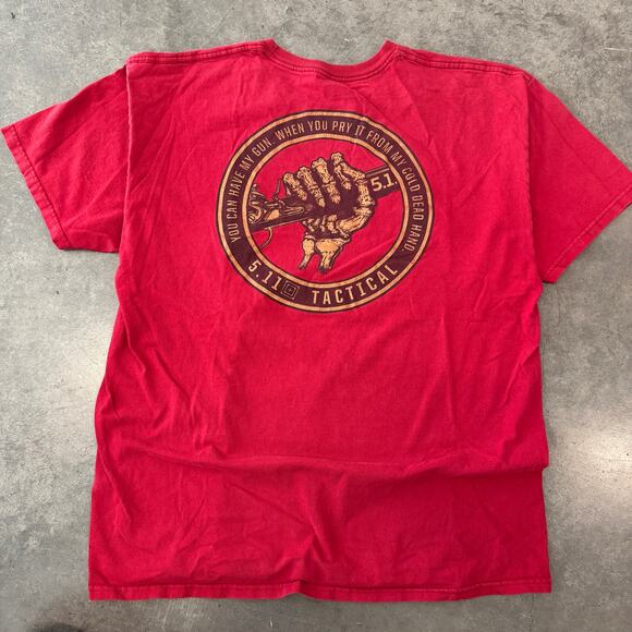 American Vintage Other - Vintage Y2K Tactical Gun Skeleton Grunge Skater Red Tee Casual Men's XL